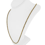 14k Yellow Gold 28.4g Solid 3mm Diamond Cut Rope Chain Necklace Italy 30"