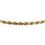 14k Yellow Gold 28.4g Solid 3mm Diamond Cut Rope Chain Necklace Italy 30"