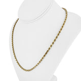 14k Yellow Gold 9g Hollow Light Diamond Cut 3.5mm Rope Chain Necklace 20"