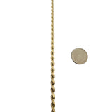 14k Yellow Gold 9g Hollow Light Diamond Cut 3.5mm Rope Chain Necklace 20"