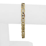 14k Yellow Gold 14.5g Solid 7mm Mariner Link Bracelet Italy 7.5"