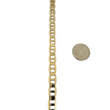 14k Yellow Gold 14.5g Solid 7mm Mariner Link Bracelet Italy 7.5"