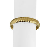 14k Yellow Gold 23g Vintage Ladies Ribbed 11mm Heavy Bangle Bracelet Italy 7"