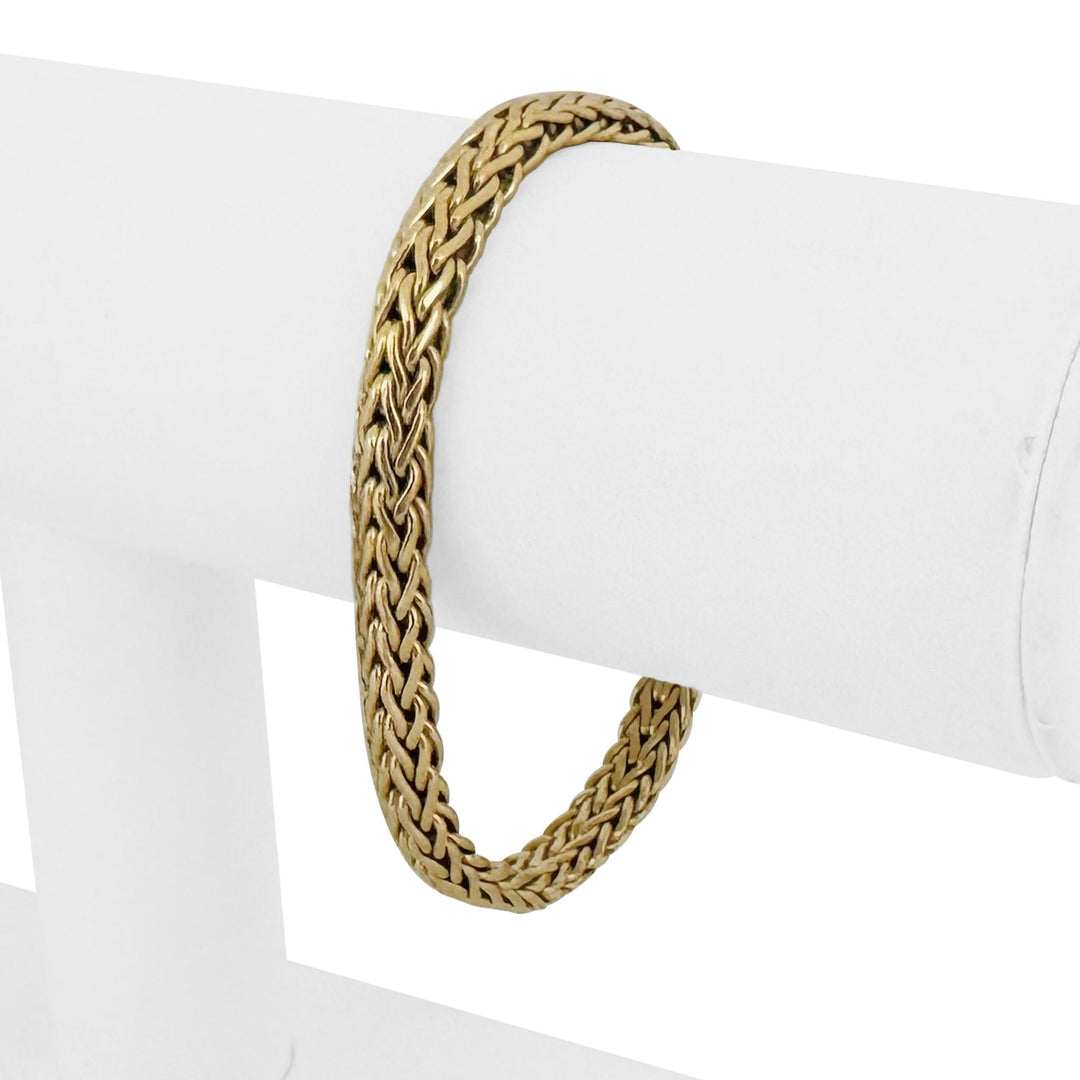 14k Yellow Gold 29.8g Solid Heavy 6.5mm Vintage Mesh Link Bracelet 7.25"