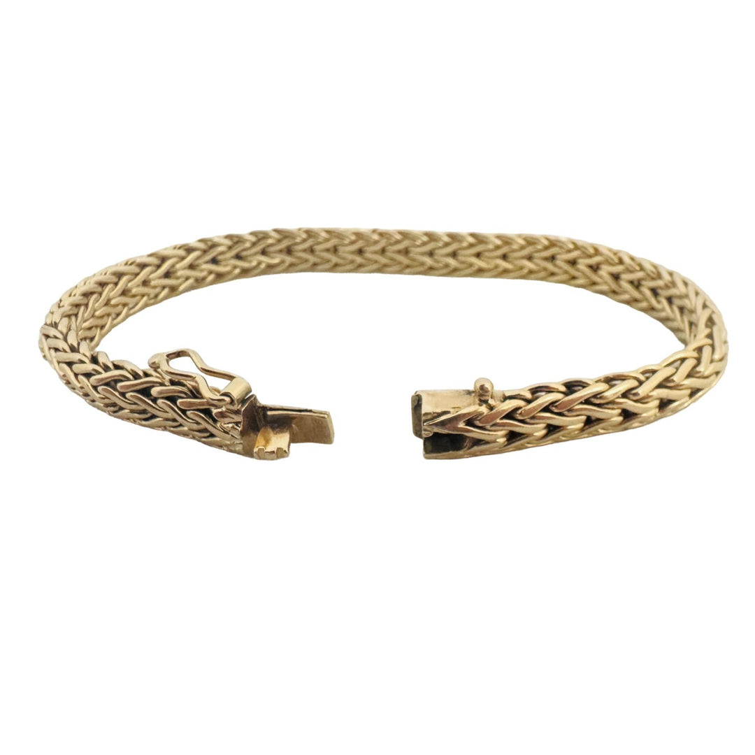 14k Yellow Gold 29.8g Solid Heavy 6.5mm Vintage Mesh Link Bracelet 7.25"