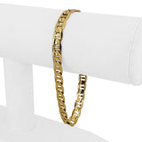 14k Yellow Gold 11.5g Solid 6.5mm Mariner Link Bracelet Italy 8"
