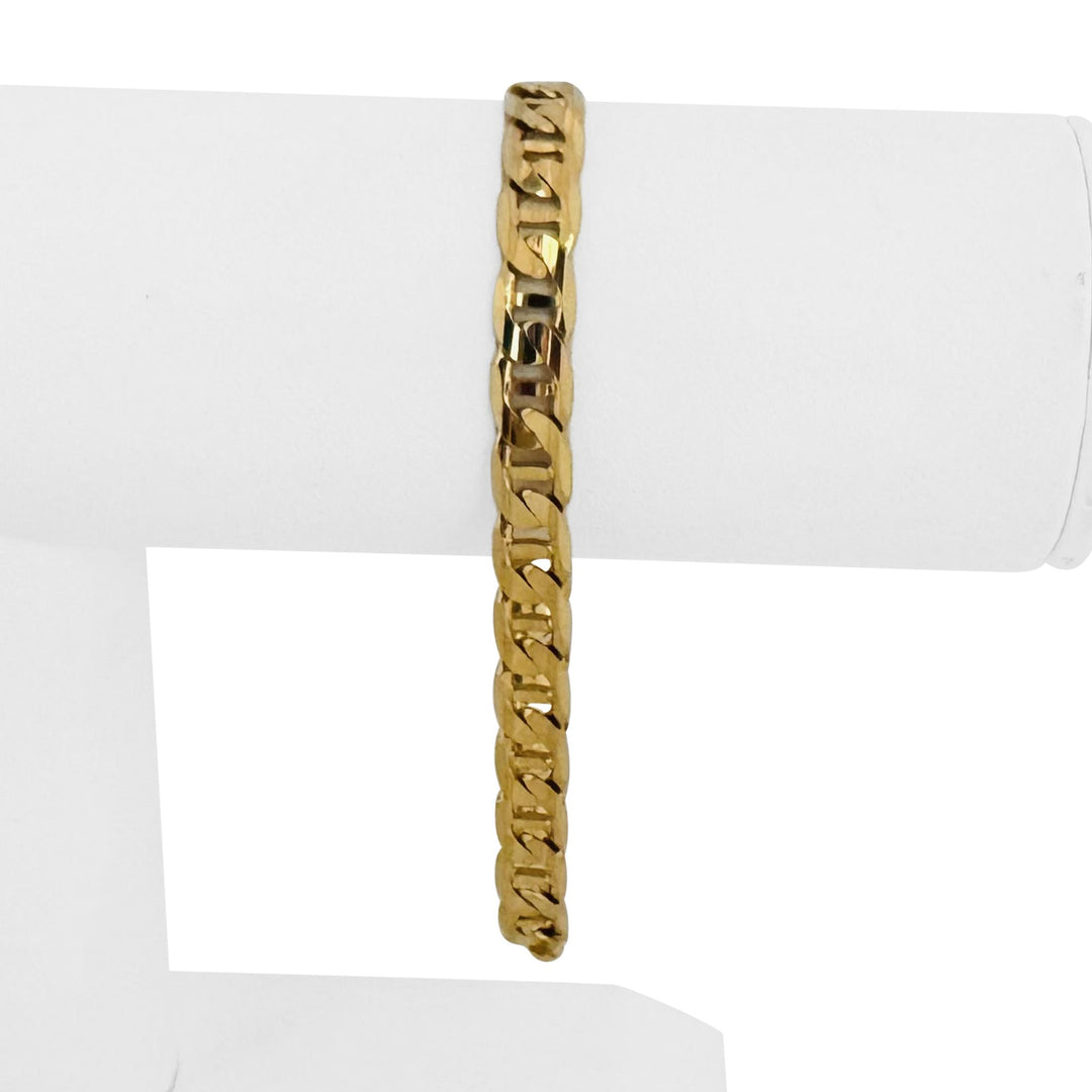 14k Yellow Gold 11.5g Solid 6.5mm Mariner Link Bracelet Italy 8"