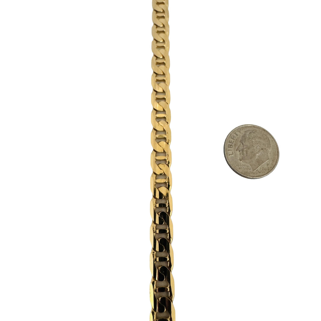 14k Yellow Gold 11.5g Solid 6.5mm Mariner Link Bracelet Italy 8"