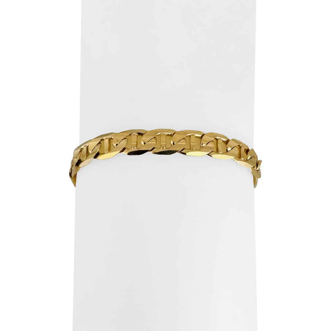 14k Yellow Gold 11.5g Solid 6.5mm Mariner Link Bracelet Italy 8"