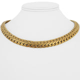 14k Yellow Gold 42g Heavy Thick UnoAErre Flattened Fancy Link Necklace Italy 18"