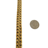 14k Yellow Gold 42g Heavy Thick UnoAErre Flattened Fancy Link Necklace Italy 18"