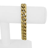 10k Yellow Gold 35.2g Semi Solid Thick 13mm Curb Link Bracelet 8.25"