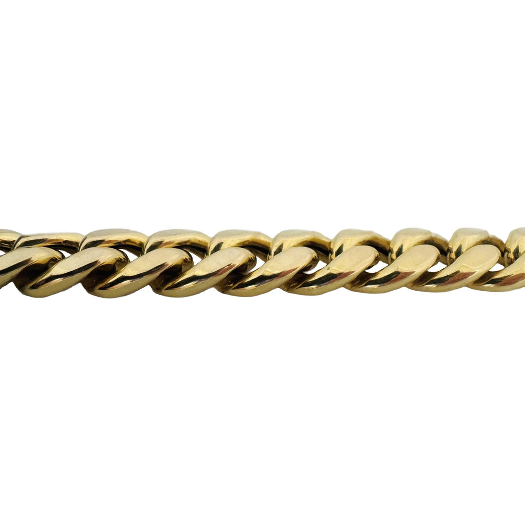 10k Yellow Gold 35.2g Semi Solid Thick 13mm Curb Link Bracelet 8.25"