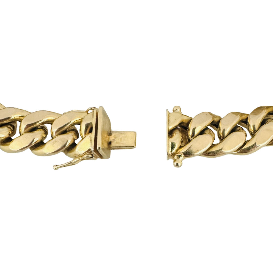 10k Yellow Gold 35.2g Semi Solid Thick 13mm Curb Link Bracelet 8.25"