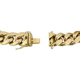 10k Yellow Gold 35.2g Semi Solid Thick 13mm Curb Link Bracelet 8.25"