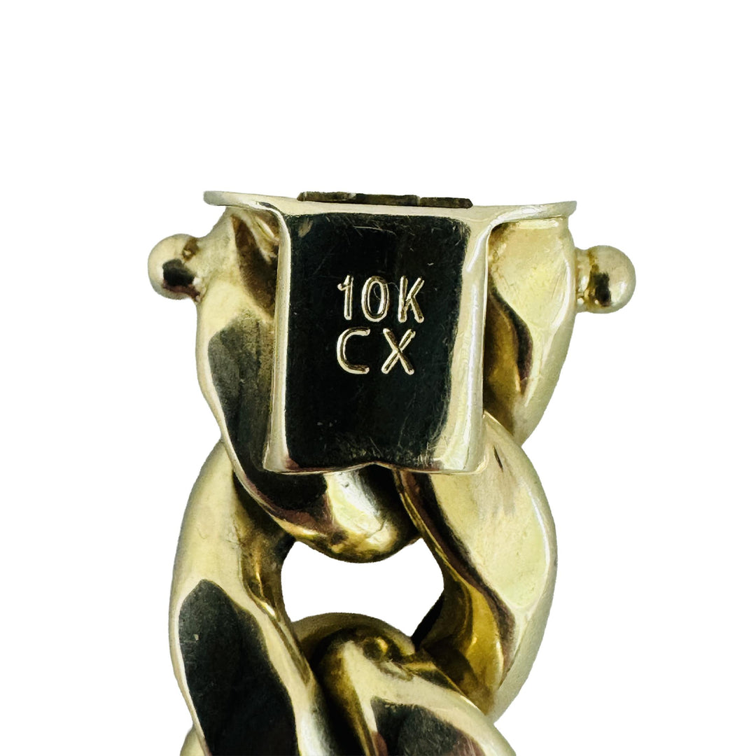 10k Yellow Gold 35.2g Semi Solid Thick 13mm Curb Link Bracelet 8.25"