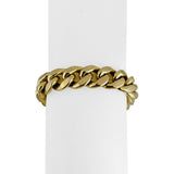 10k Yellow Gold 35.2g Semi Solid Thick 13mm Curb Link Bracelet 8.25"