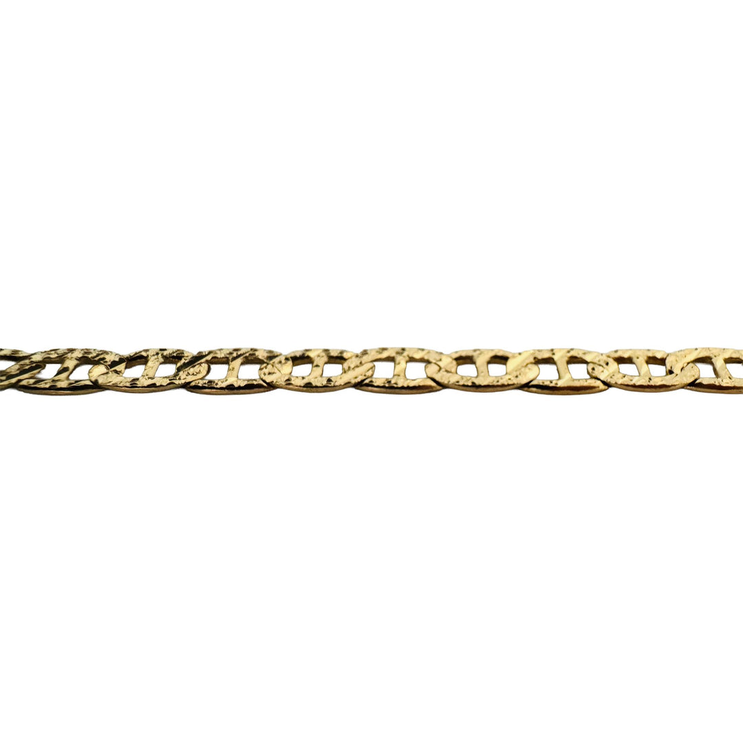 14k Yellow Gold 18.9g Solid Diamond Cut Mariner Link Chain Necklace Italy 22"