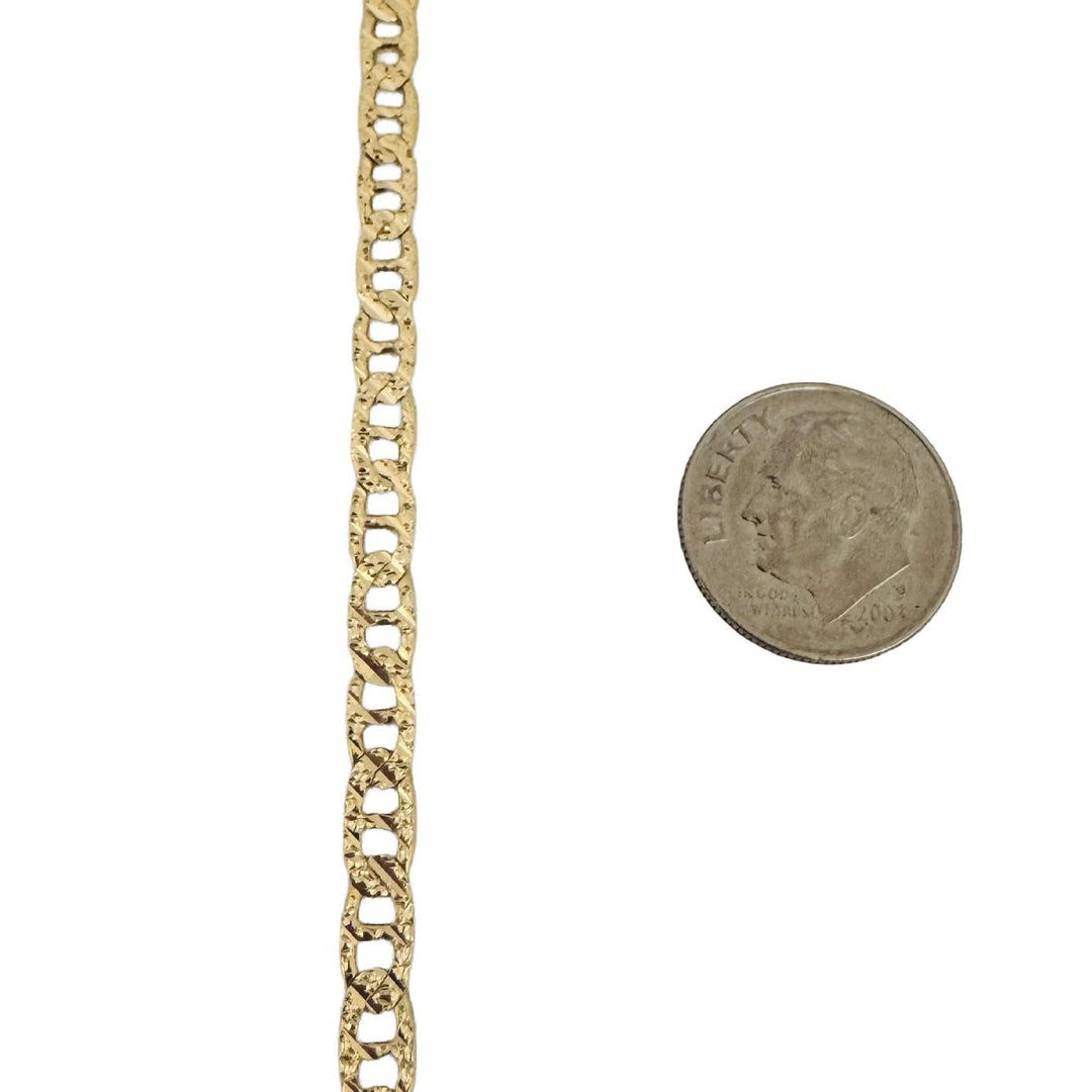 14k Yellow Gold 18.9g Solid Diamond Cut Mariner Link Chain Necklace Italy 22"