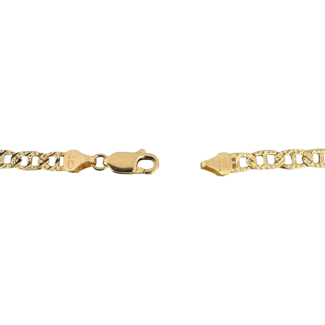 14k Yellow Gold 18.9g Solid Diamond Cut Mariner Link Chain Necklace Italy 22"