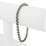 14k White Gold 5.4g Hollow Light 5mm Rolo Link Bracelet Turkey 8"