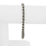 14k White Gold 5.4g Hollow Light 5mm Rolo Link Bracelet Turkey 8"