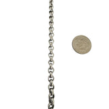 14k White Gold 5.4g Hollow Light 5mm Rolo Link Bracelet Turkey 8"