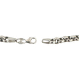 14k White Gold 5.4g Hollow Light 5mm Rolo Link Bracelet Turkey 8"