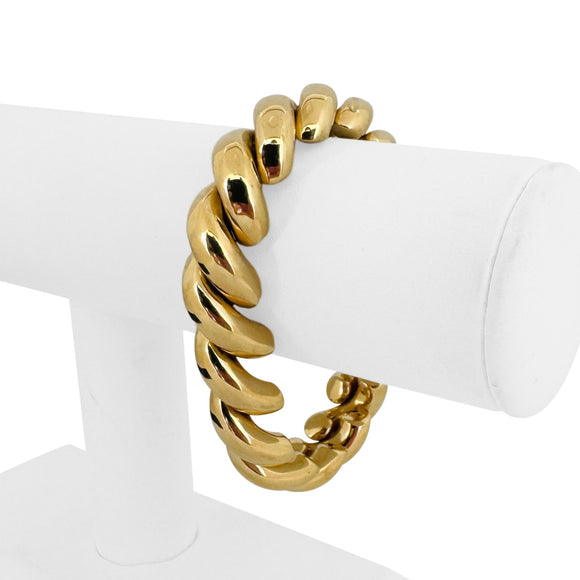 14k Yellow Gold 28.7g Big Thick 13mm San Marco Link Bracelet Turkey 7.5
