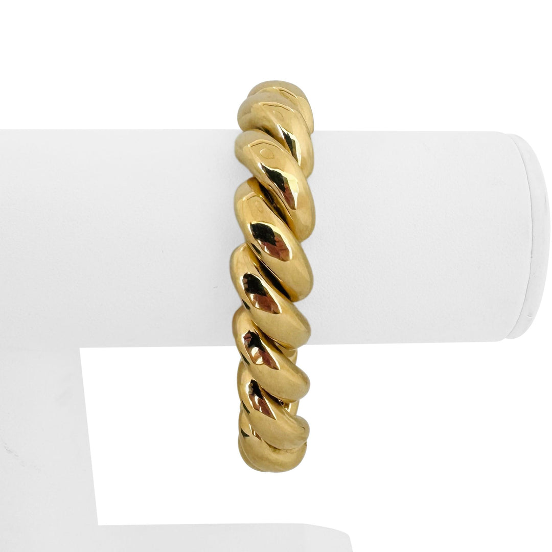 14k Yellow Gold 28.7g Big Thick 13mm San Marco Link Bracelet Turkey 7.5"