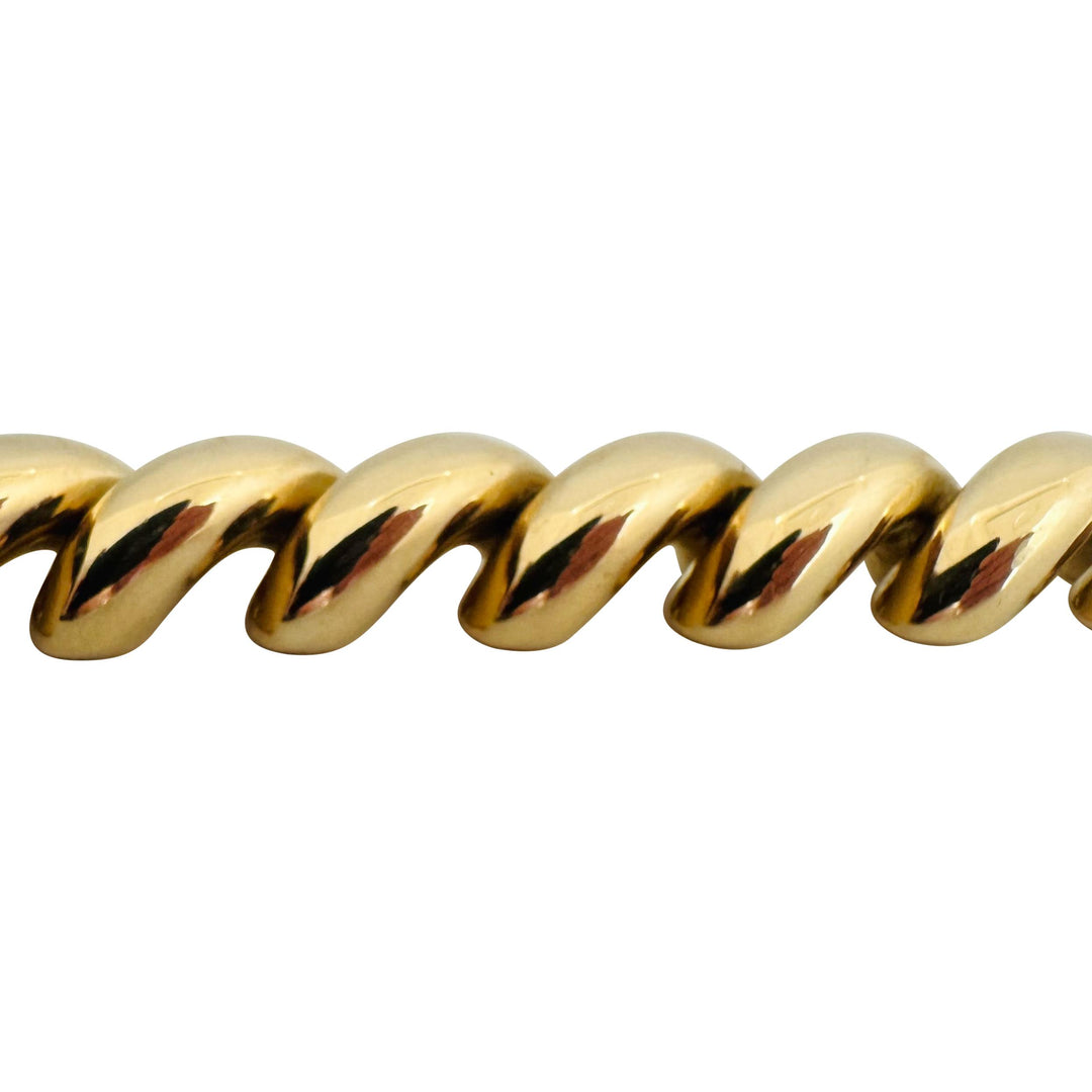 14k Yellow Gold 28.7g Big Thick 13mm San Marco Link Bracelet Turkey 7.5"