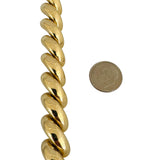 14k Yellow Gold 28.7g Big Thick 13mm San Marco Link Bracelet Turkey 7.5"