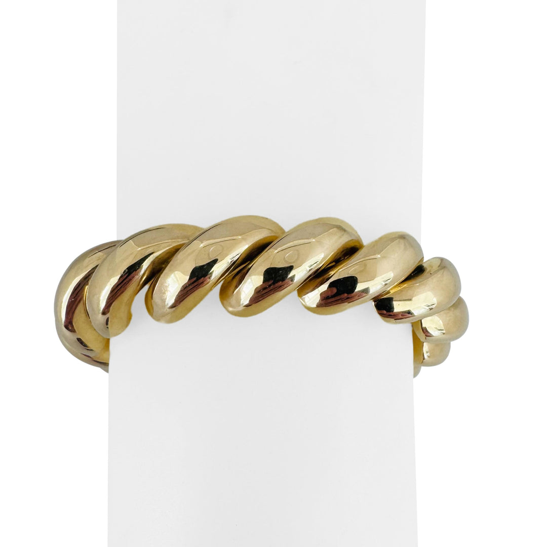 14k Yellow Gold 28.7g Big Thick 13mm San Marco Link Bracelet Turkey 7.5"