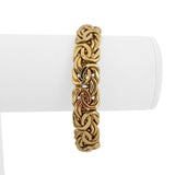 14k Yellow Gold 14.2g Thick Ladies 12mm Byzantine Link Bracelet Italy 7.25"