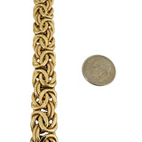 14k Yellow Gold 14.2g Thick Ladies 12mm Byzantine Link Bracelet Italy 7.25"