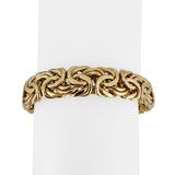 14k Yellow Gold 14.2g Thick Ladies 12mm Byzantine Link Bracelet Italy 7.25"