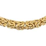 14k Yellow Gold 23.6g Thick Graduated Byzantine Link Necklace Italy 17"