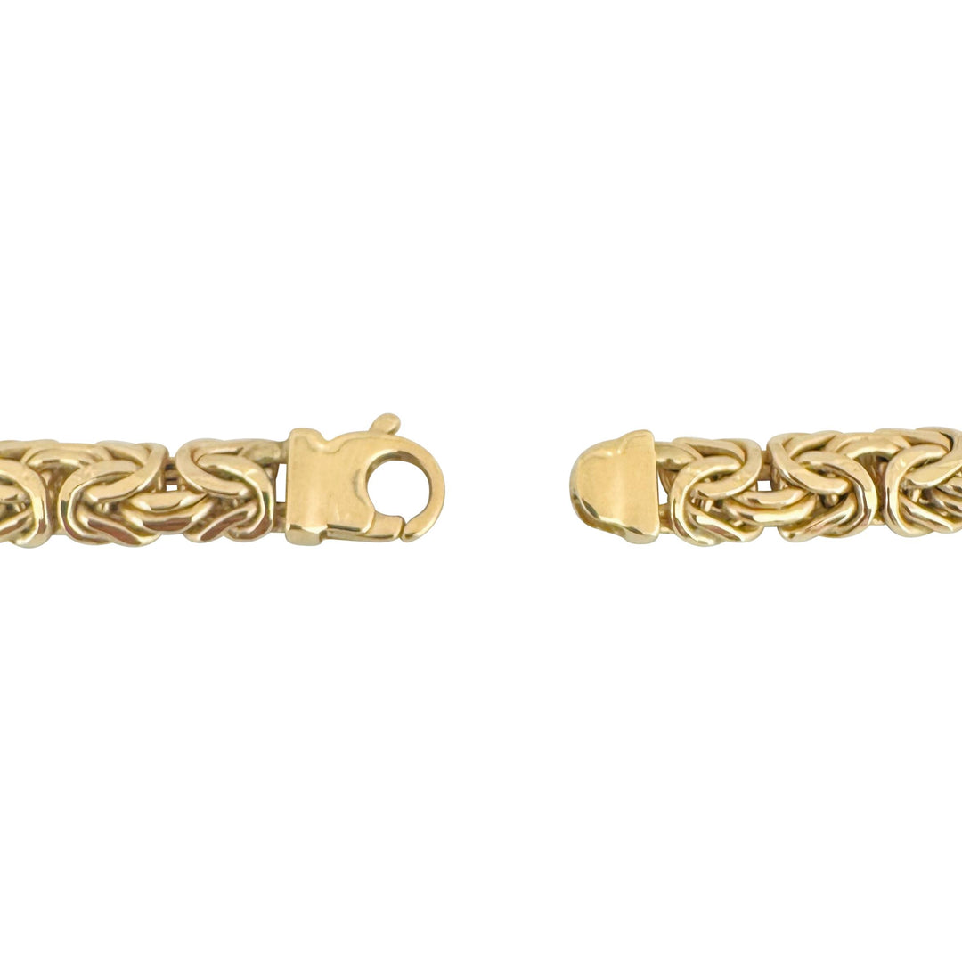 14k Yellow Gold 23.6g Thick Graduated Byzantine Link Necklace Italy 17"