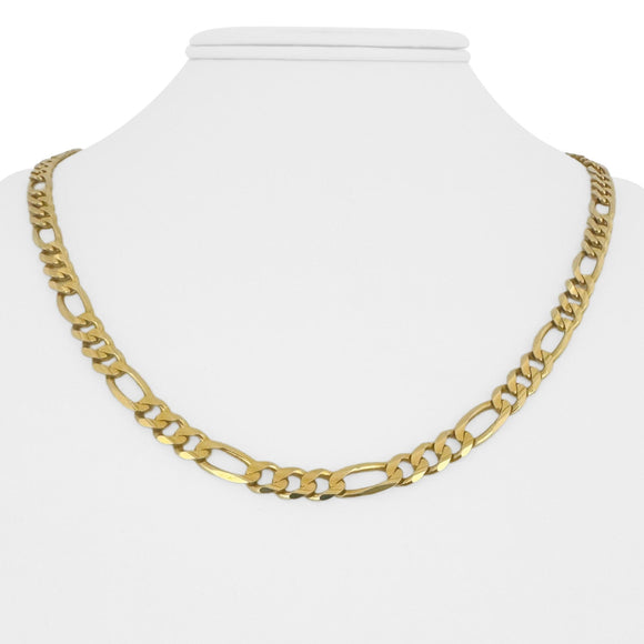 14k Yellow Gold 25g Solid 6mm Figaro Link Chain Necklace Italy 20