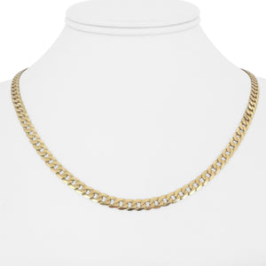 14k Yellow Gold 16.2g Solid Flat 5mm Curb Link Chain Necklace 18"