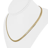 14k Yellow Gold 16.2g Solid Flat 5mm Curb Link Chain Necklace 18"