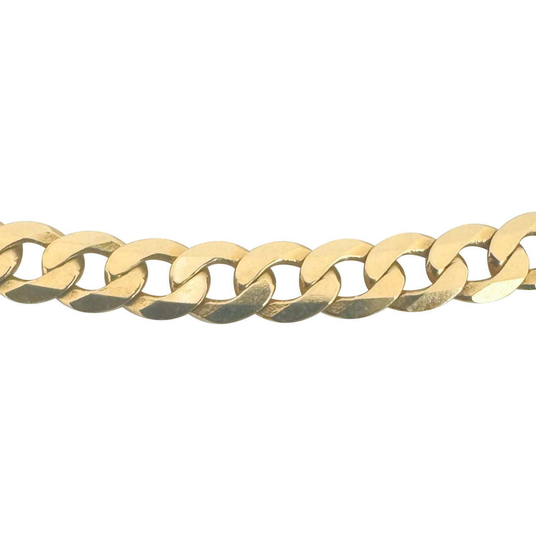 14k Yellow Gold 16.2g Solid Flat 5mm Curb Link Chain Necklace 18"