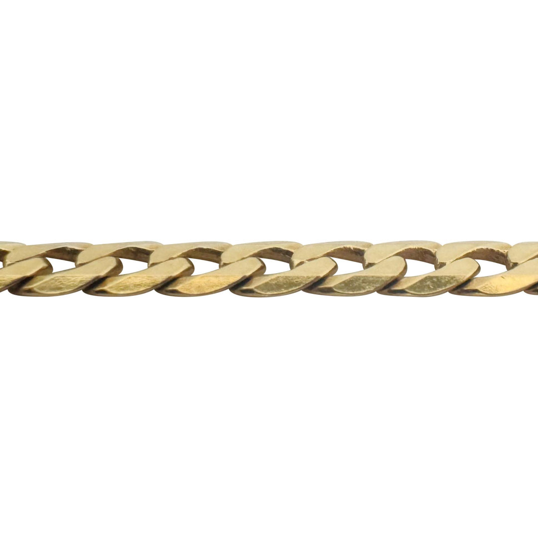 14k Yellow Gold 16.2g Solid Flat 5mm Curb Link Chain Necklace 18"