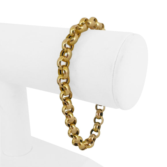 14k Yellow Gold 13g Ladies 7mm Rolo Link Bracelet Italy 7.5