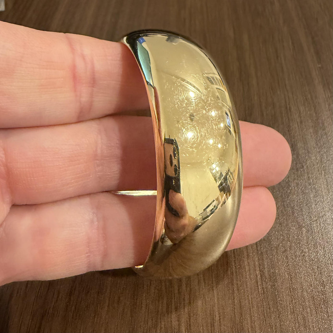 Tiffany & Co. 14k Yellow Gold 47.7g Vintage Polished Large Bangle Bracelet 7"