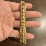 14k Yellow Gold 20g Vintage Thick 15mm Fancy Curb Link Bracelet Italy 7.25"