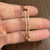 Ed Levin 14k Rose Gold 15.5g Vintage Bypass Slide Bangle Bracelet 6.75"