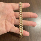 14k Yellow Gold 45.6g Solid Heavy Men's 11mm Curb Link Bracelet Italy 9"