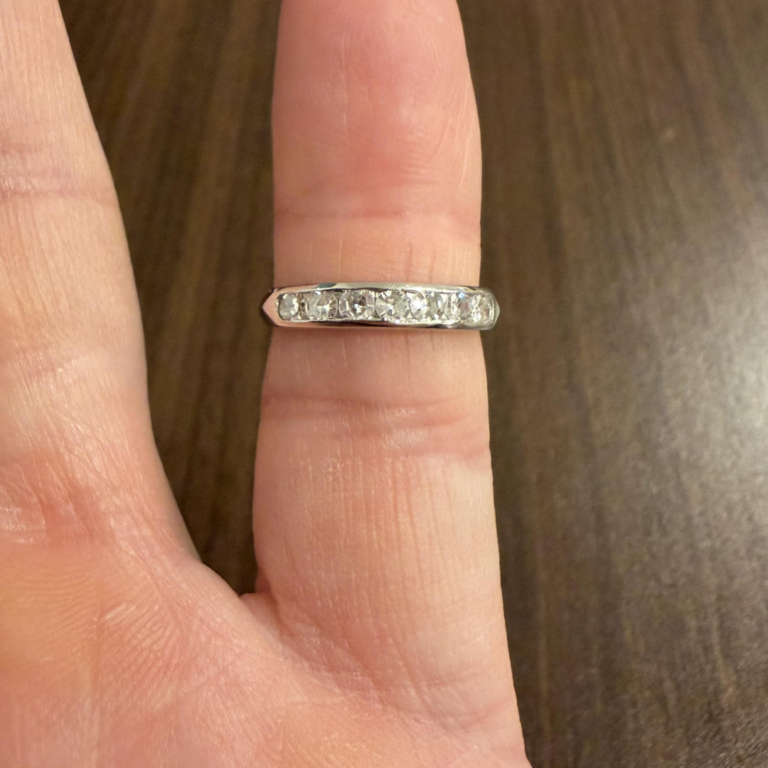Platinum and 0.50cttw Diamond Vintage Band Ring Size 5.5