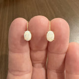 14k Yellow Gold and Opal Drop Earrings 0.65"